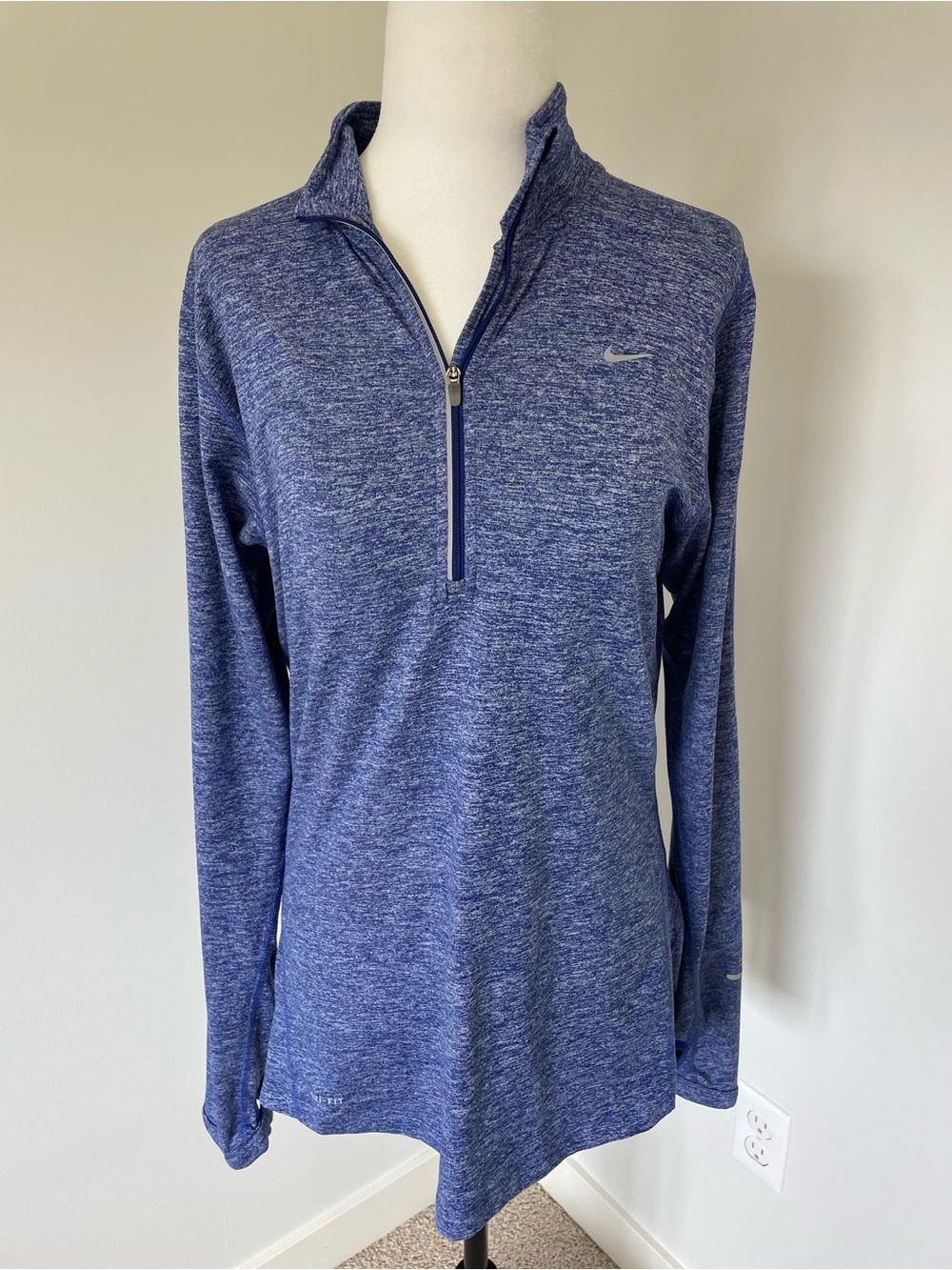 Nike Women's Dri-Fit Running 1/2 Zip Long Sleeve Purple Top - Size Medium